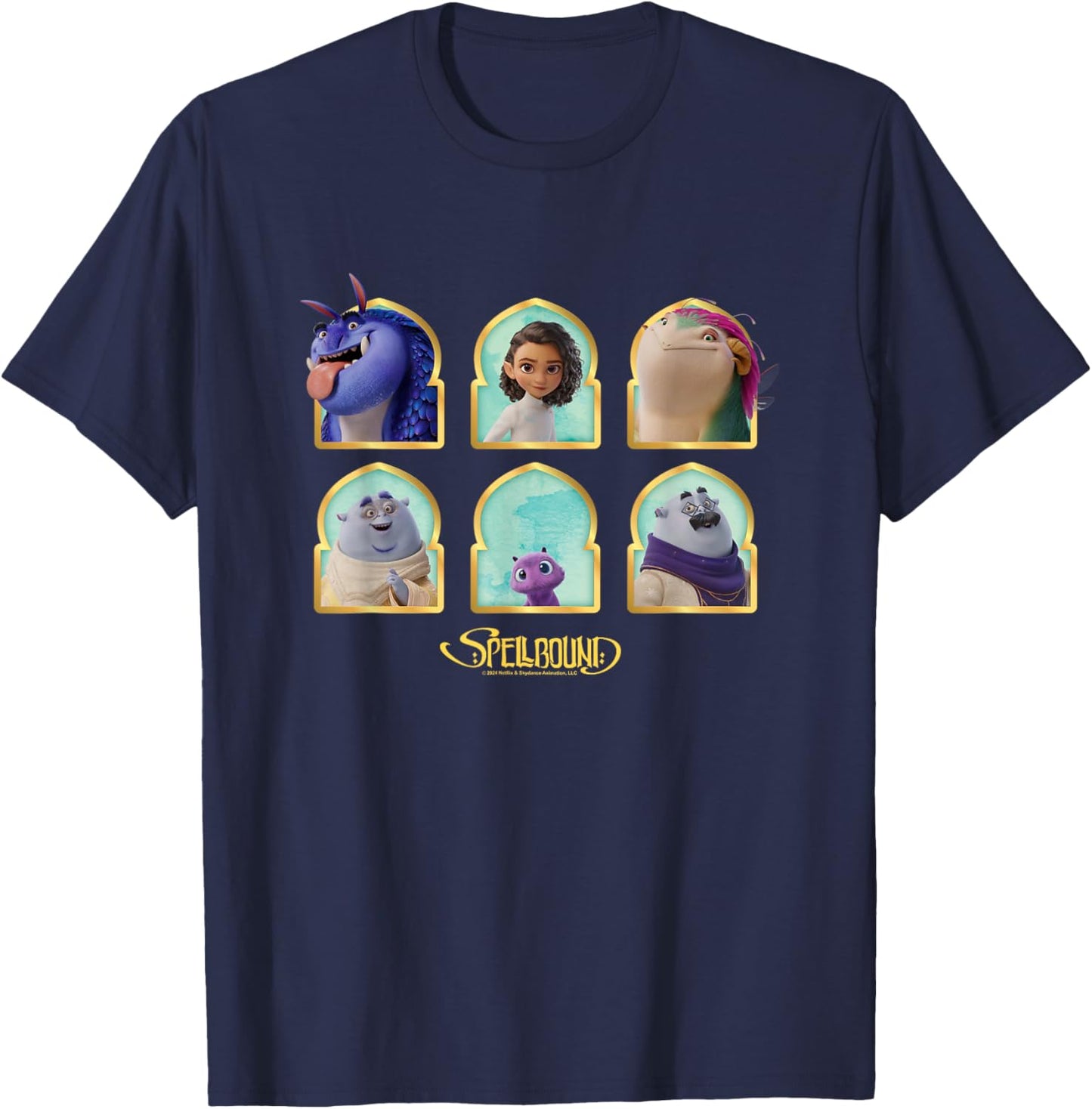 Spellbound Princess Ellian & Enchanted Crew Portraits T-Shirt - T-Shirt | Navy