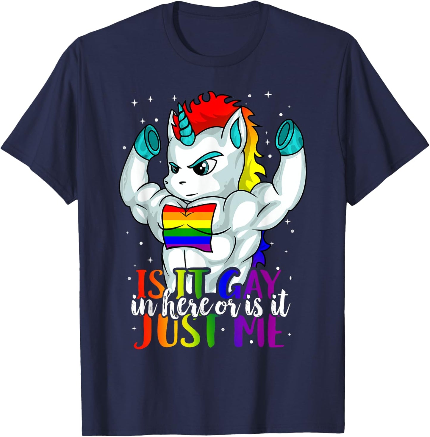 Gay as Fuck Pride Week Unicorn Lesbian Gay T-Shirt - T-Shirt | Navy