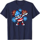 July 4th Dabbing Fireworks Rocket Red White Blue Patriotic T-Shirt - T-Shirt | Navy