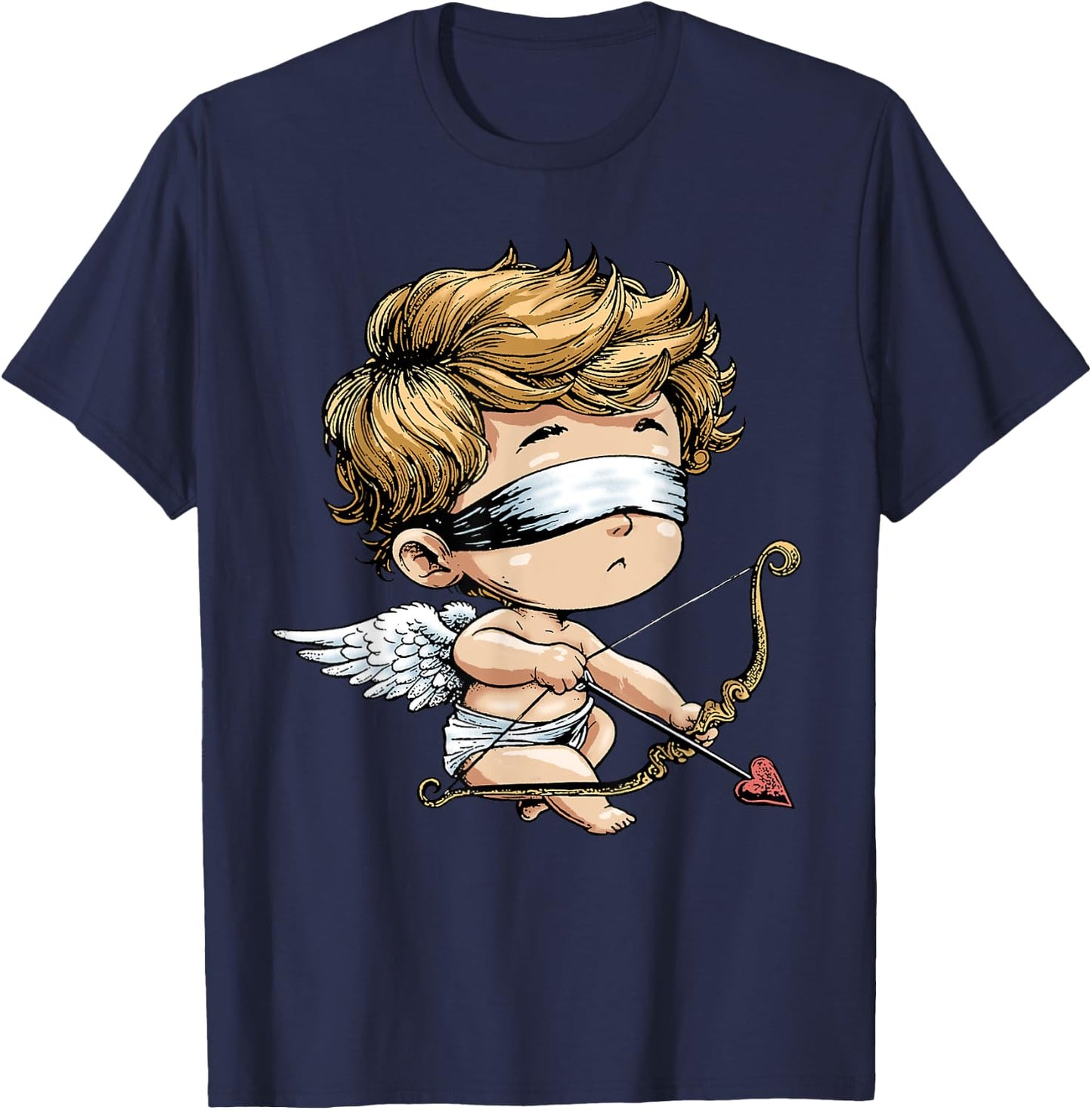 Angel Cupid Shirt Funny Love Blind Cupid Valentines Day T-Shirt - T-Shirt | Navy