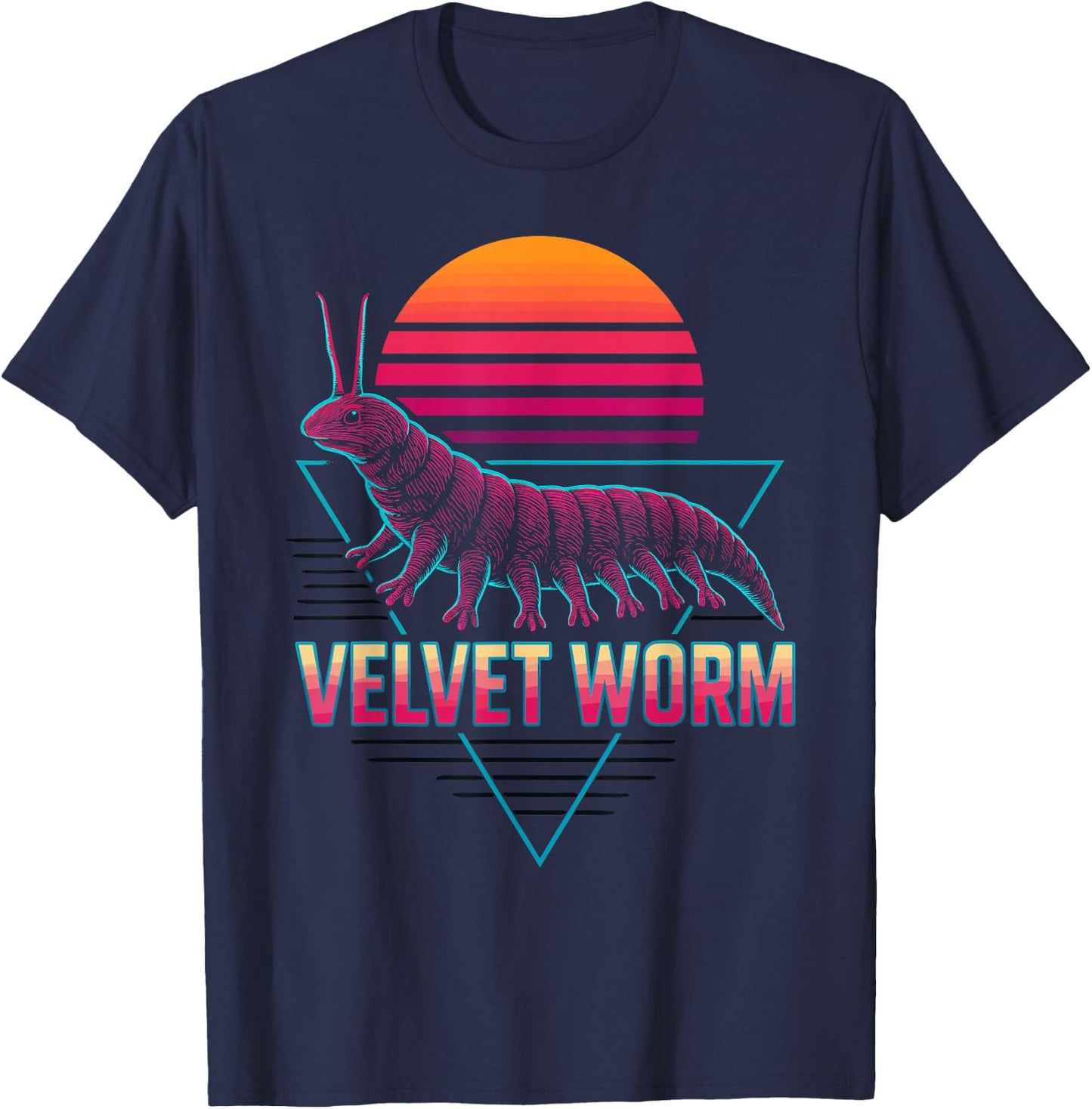 Velvet Worm Retro T-Shirt - T-Shirt | Navy
