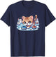 Cats Curling T-Shirt - T-Shirt | Navy