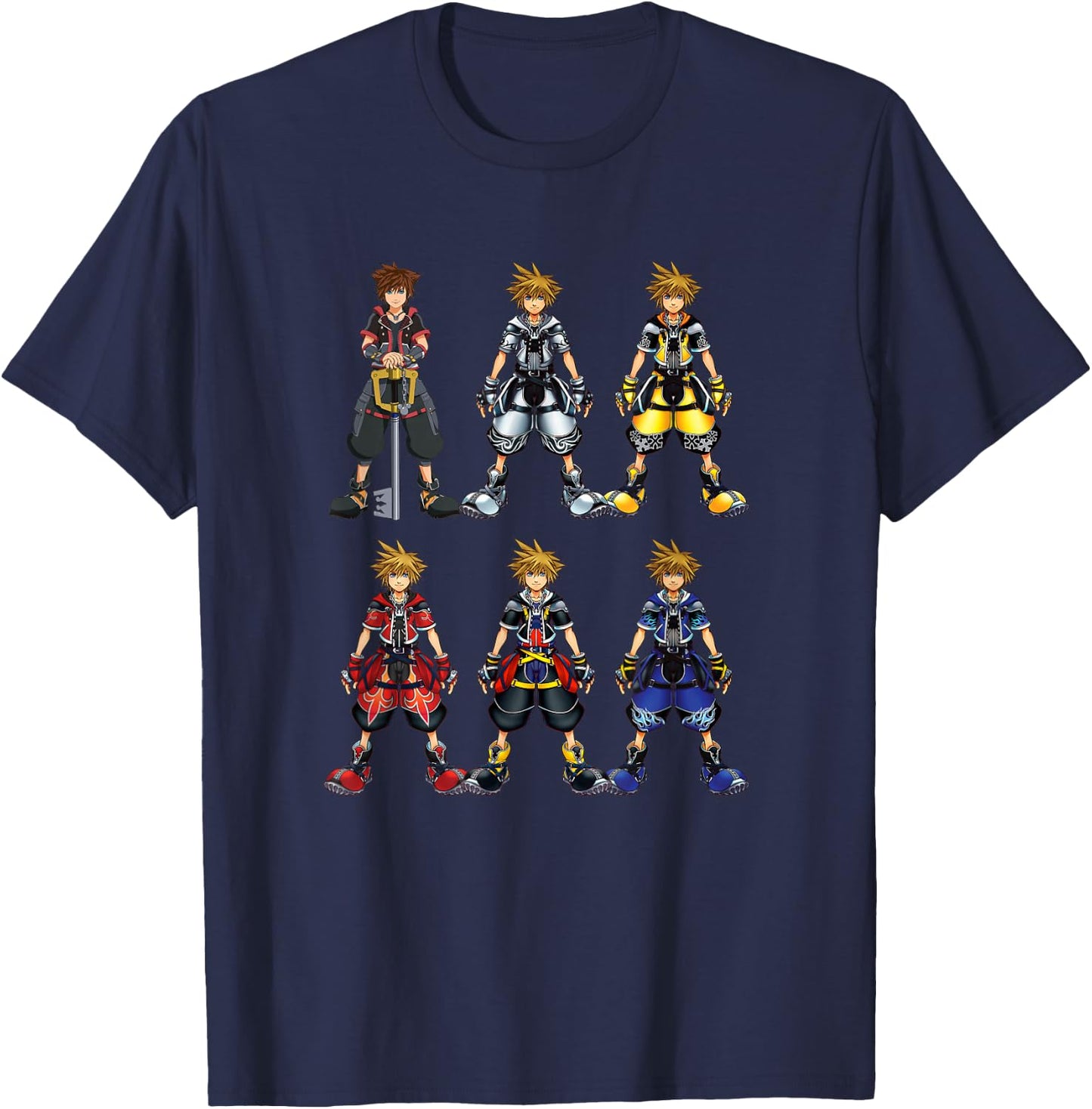 Disney Kingdom Hearts Sora Epic Costumes Collage Chest Logo T-Shirt - T-Shirt | Navy