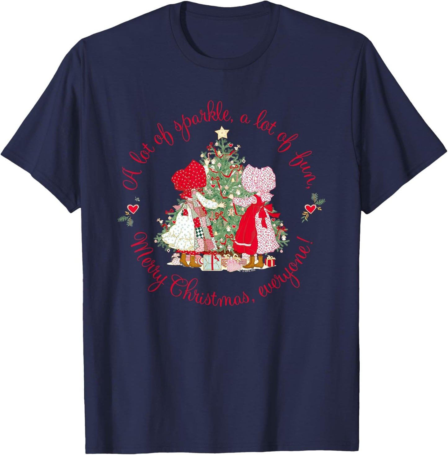 Holly Hobbie Classic Christmas Sparkle And Fun T-Shirt - T-Shirt | Navy