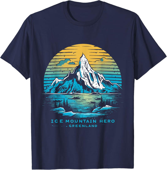 Ice Mountain Greenland Souvenir T-Shirt - T-Shirt | Navy