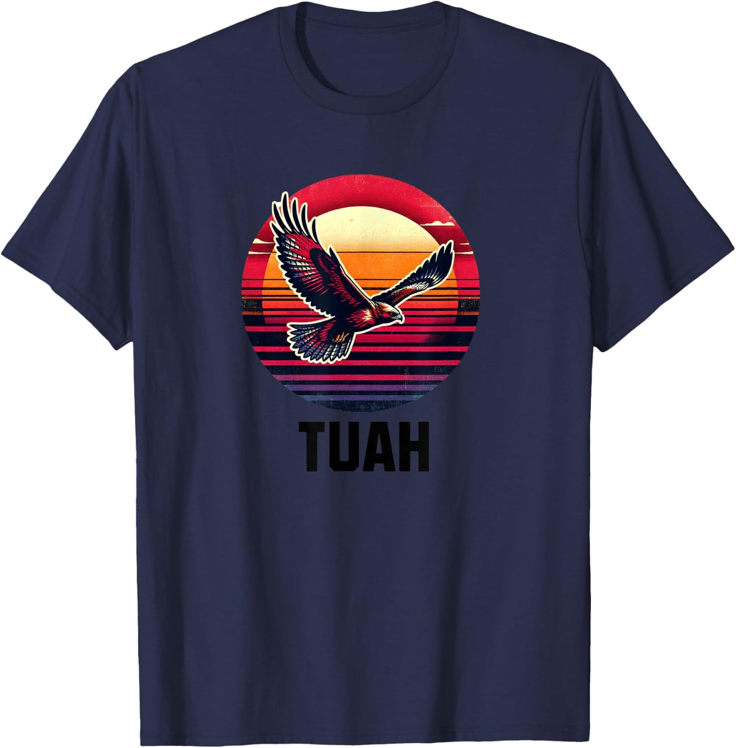 HAWK TUAH HAWK TUSH , Small, Grey T-Shirt - T-Shirt | Navy