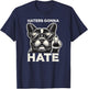 Haters Gonna Hate French Bulldog Sunglasses Middle Finger Te Men Women T-Shirt - T-Shirt | Navy