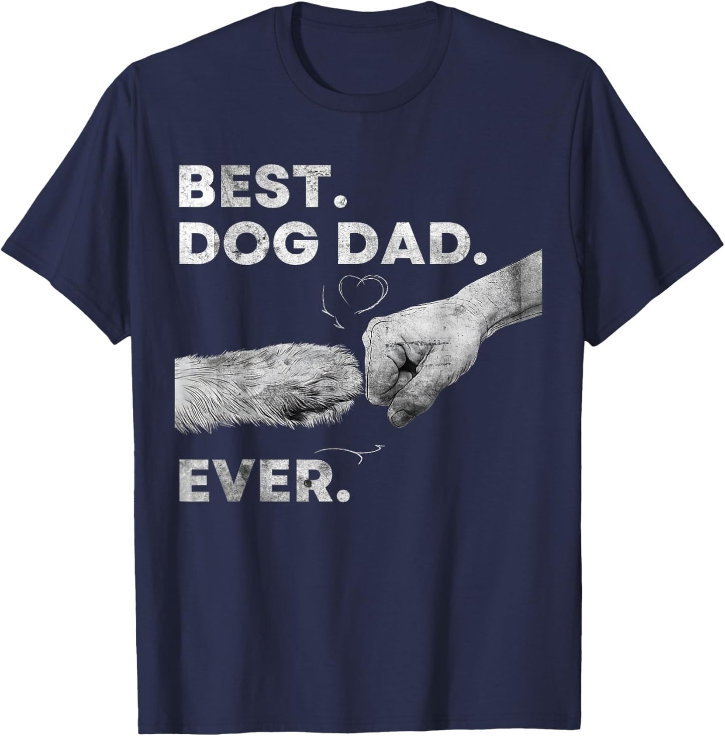 Best Dog Dad Ever Vintage Graphic Men Fathers Day T-Shirt - T-Shirt | Navy