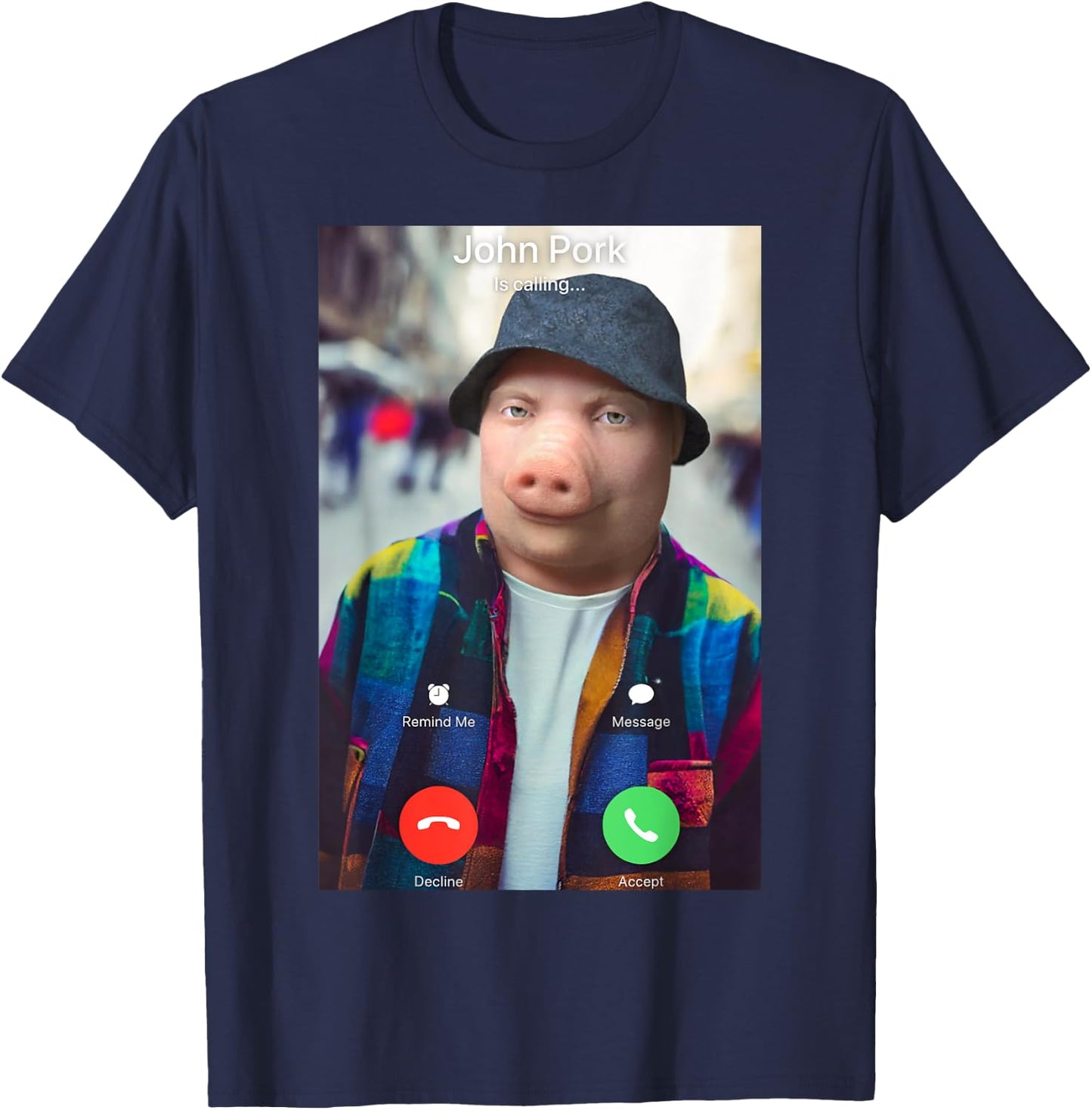 John Pork Is Calling T-Shirt - T-Shirt | Navy