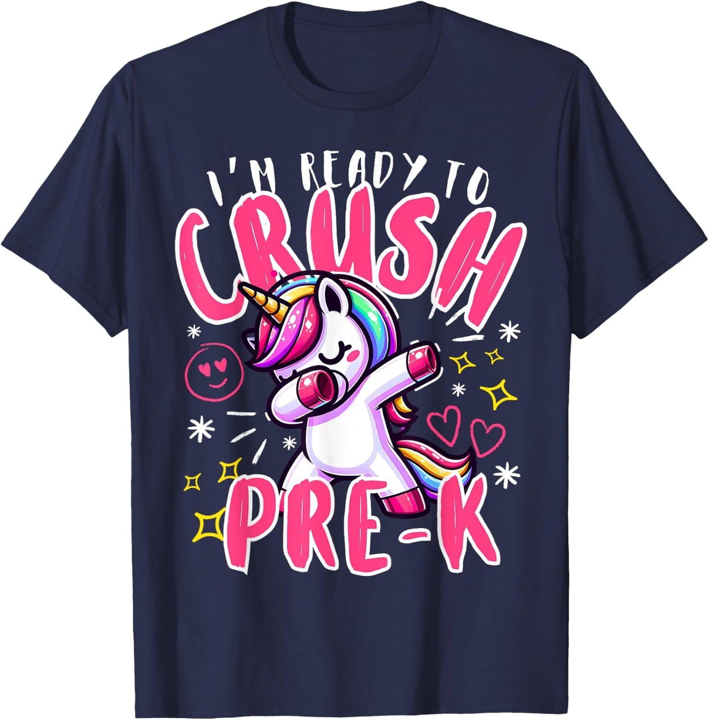 I'm Ready To Crush Pre-K Unicorn First Day of Preschool Kids T-Shirt - T-Shirt | Navy