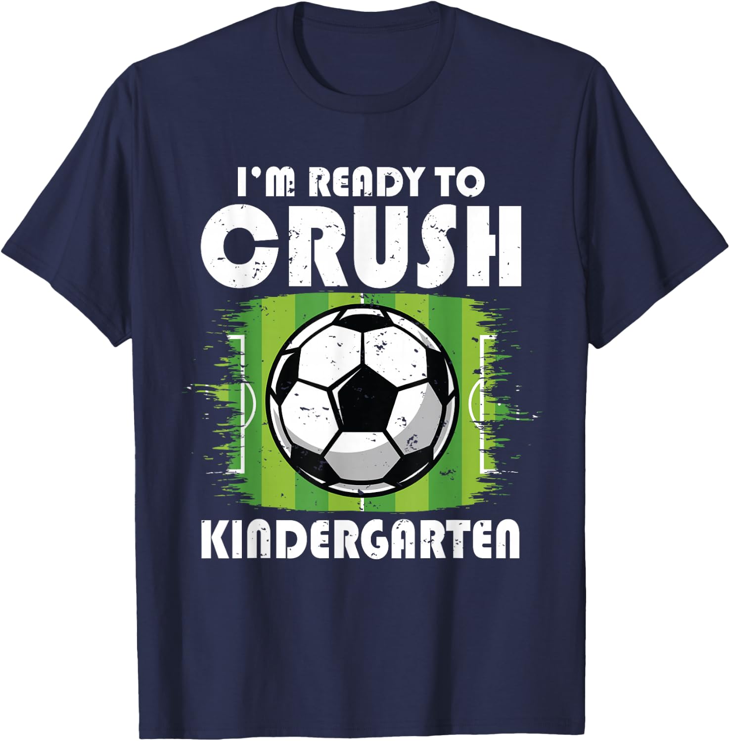 Back to School First Day of Kindergarten Soccer Boys Kids T-Shirt - T-Shirt | Navy