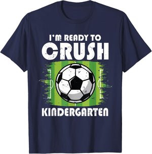 Back to School First Day of Kindergarten Soccer Boys Kids T-Shirt - T-Shirt | Navy