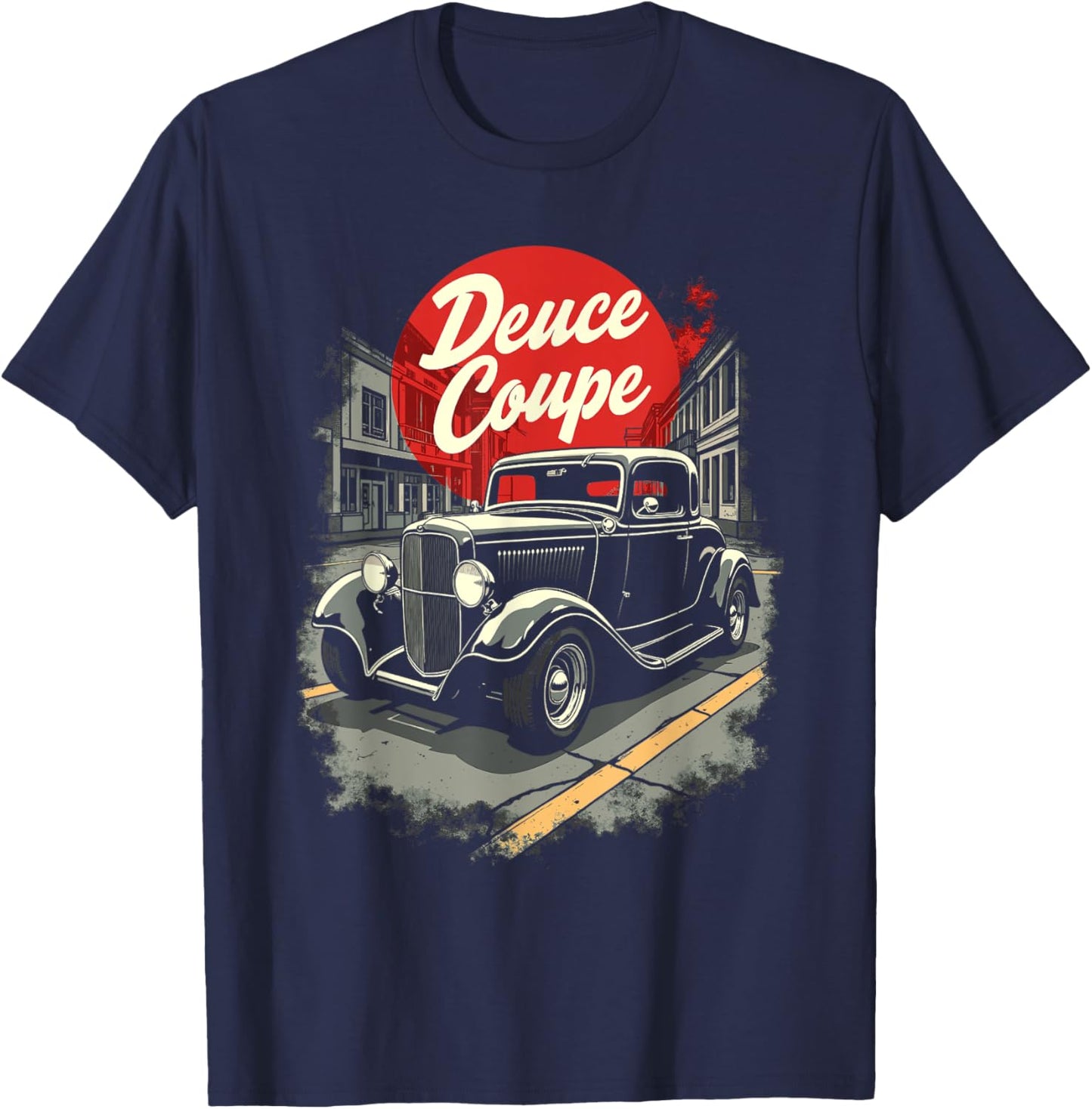1932 American Classic 3 Window Deuce Coupe Hot Rod Deuce T-Shirt - T-Shirt | Navy