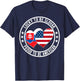 Lucky To Be Slovak Proud To Be American Slovakia USA Flag T-Shirt - T-Shirt | Navy