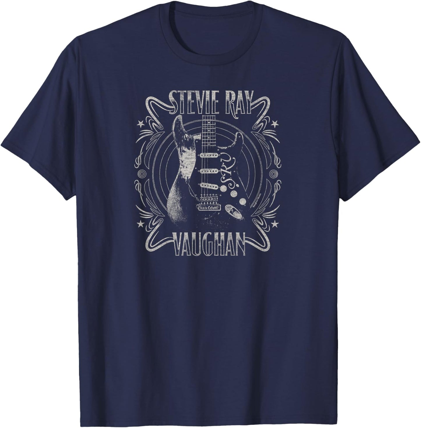 Stevie Ray Vaughan - Blues Rock Music Guitar T-Shirt - T-Shirt | Navy