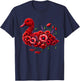 Poppy Duck Flower Gardening Floral T-Shirt - T-Shirt | Navy