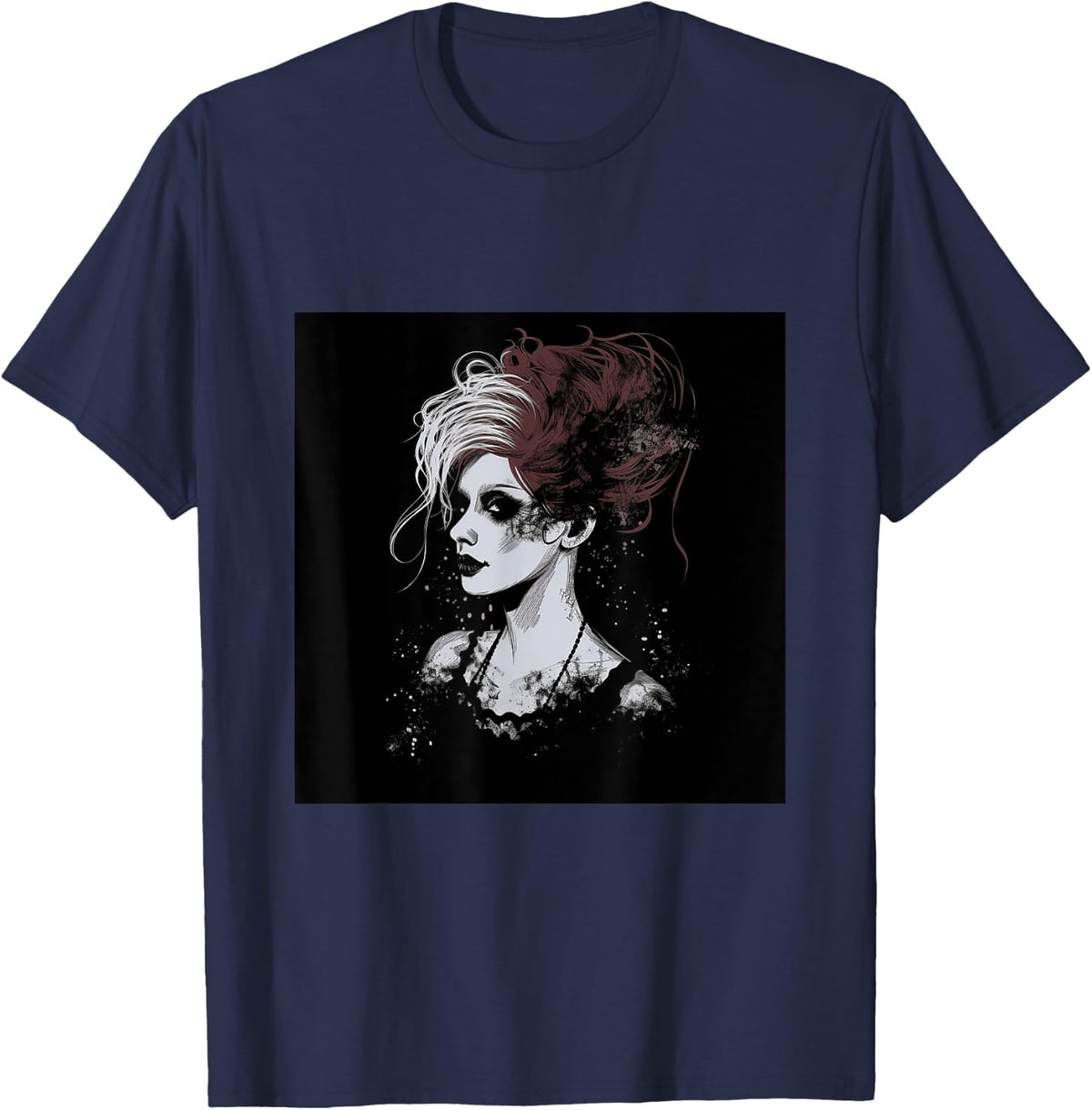 Gothic Woman Emilie Autumn Goth Girl T-Shirt - T-Shirt | Navy