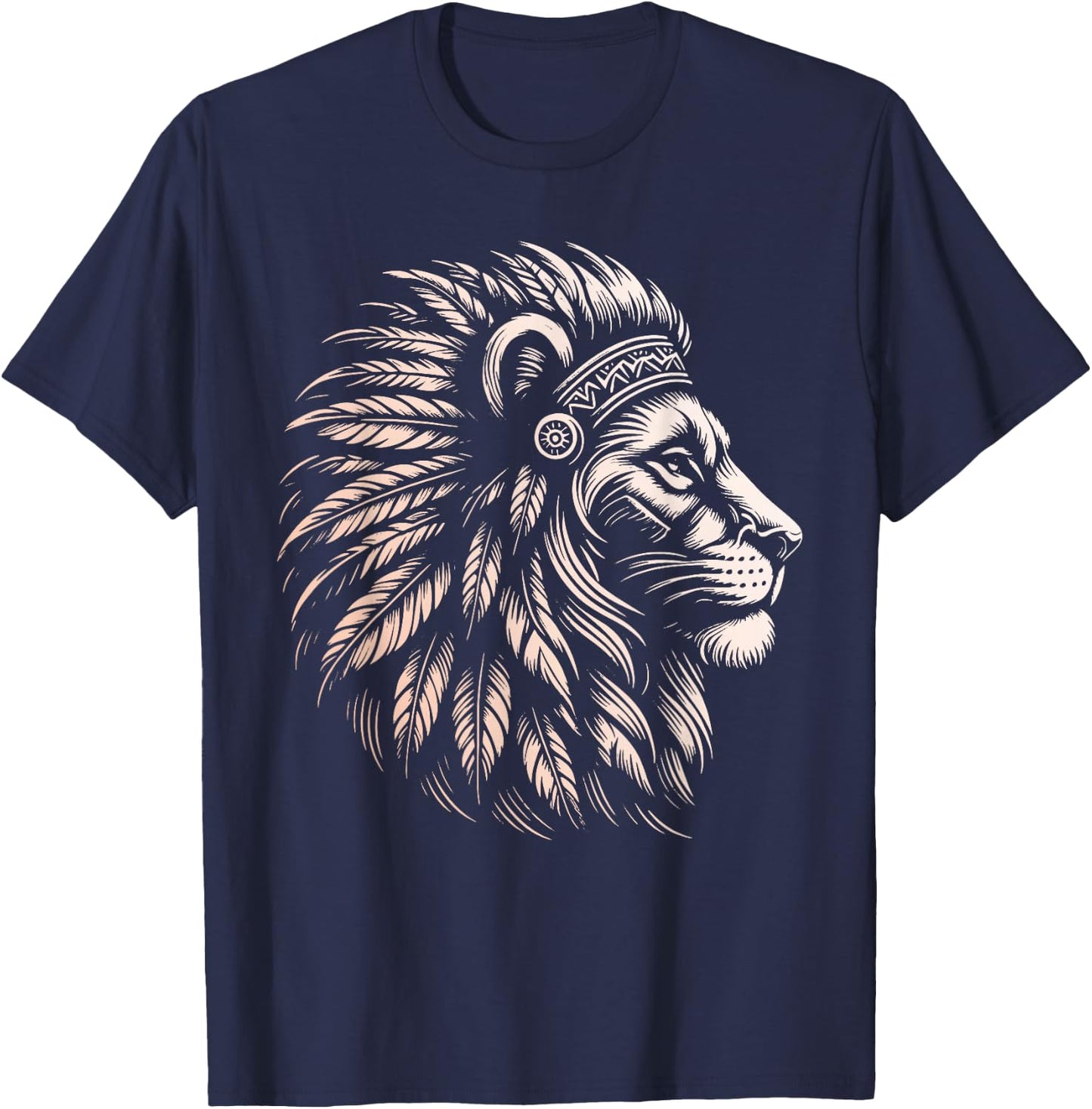 Native American Indian Day Pride Indigenous Cherokee Lion T-Shirt - T-Shirt | Navy