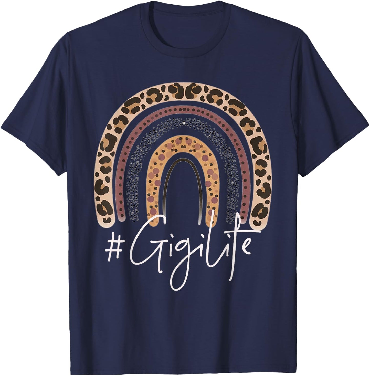Gigi Life Grandma Cheetah Leopard Women Christmas Fall T-Shirt - T-Shirt | Navy