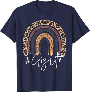 Gigi Life Grandma Cheetah Leopard Women Christmas Fall T-Shirt - T-Shirt | Navy