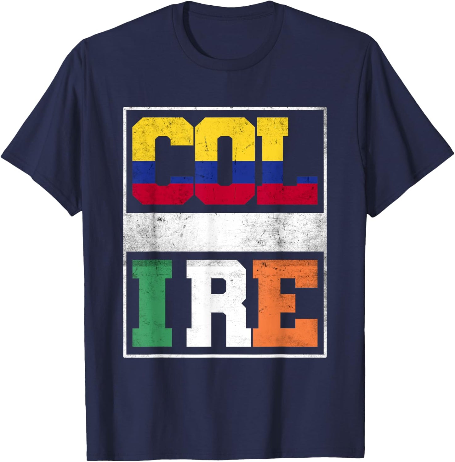 Colombia and Ireland Mix Colombian Irish Roots T-Shirt - T-Shirt | Navy