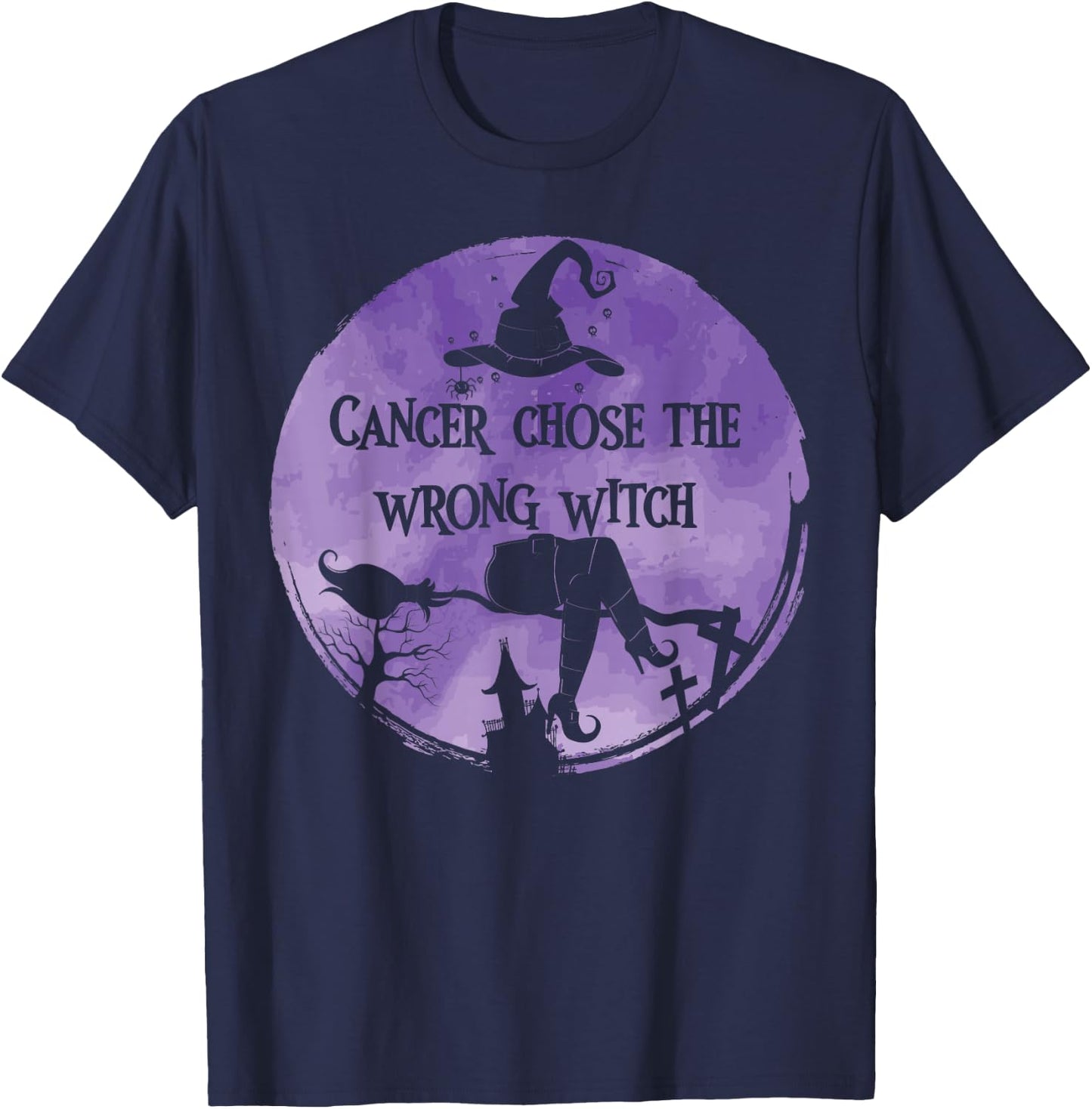 Cancer Chose The Wrong Witch Violet Hodgkins Lymphoma T-Shirt - T-Shirt | Navy