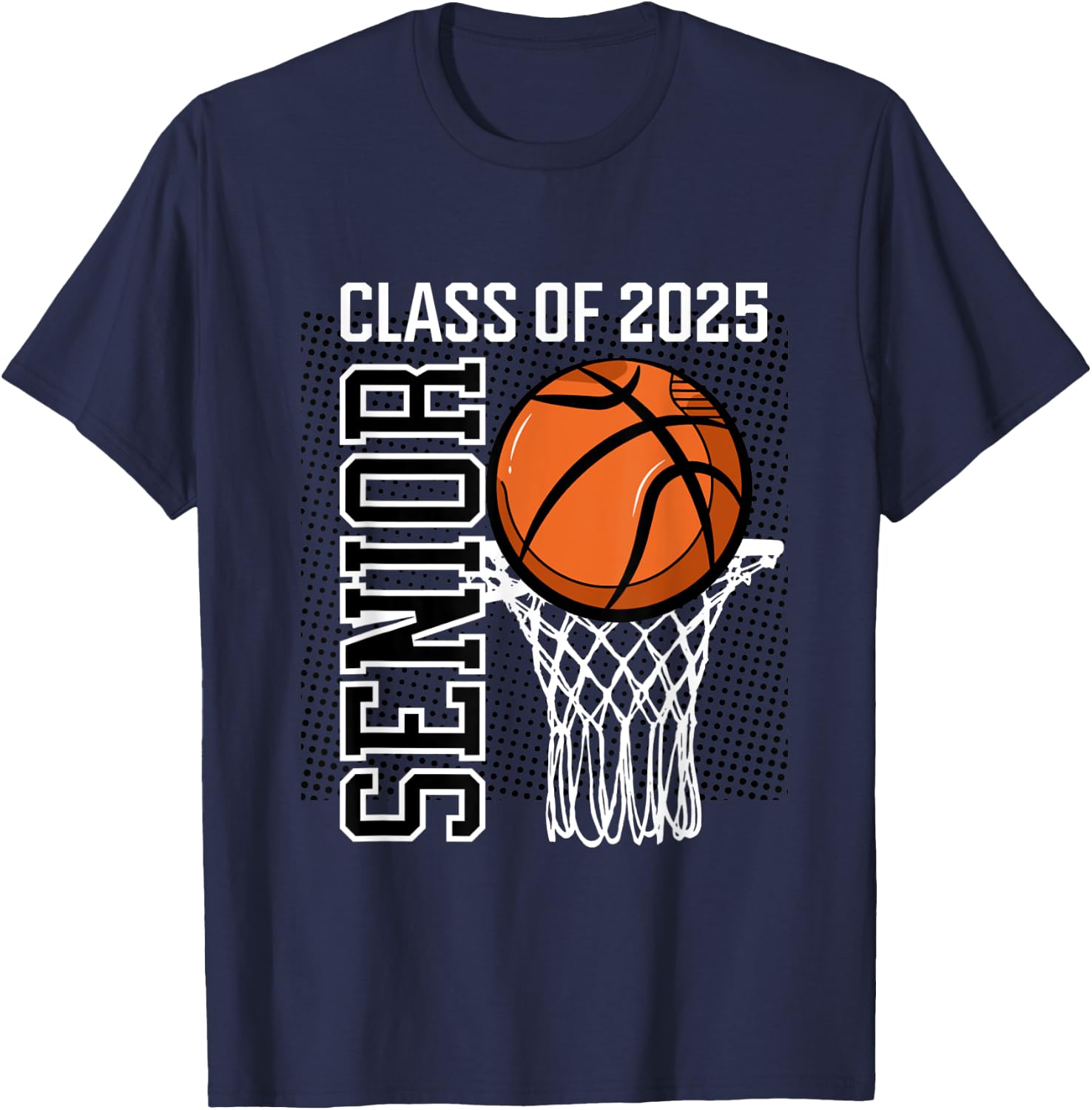 Senior 2025 basketball class of 25 seniors team player T-Shirt - T-Shirt | Navy