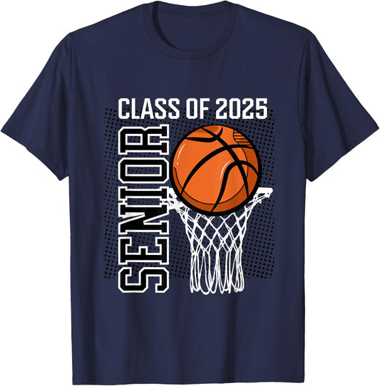 Senior 2025 basketball class of 25 seniors team player T-Shirt - T-Shirt | Navy