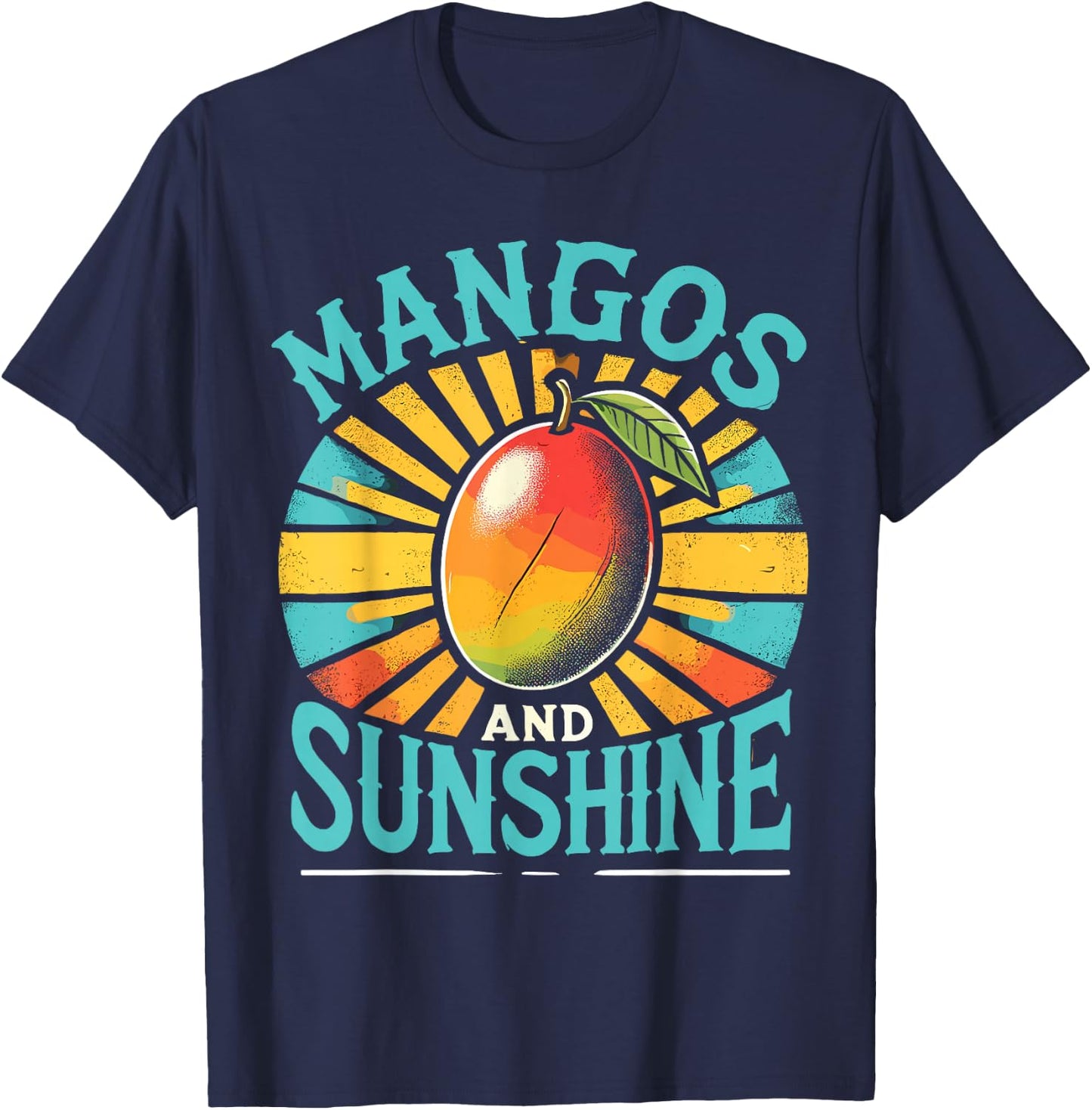 Vintage Mango Lover Mangos & Sunshine T-Shirt - T-Shirt | Navy
