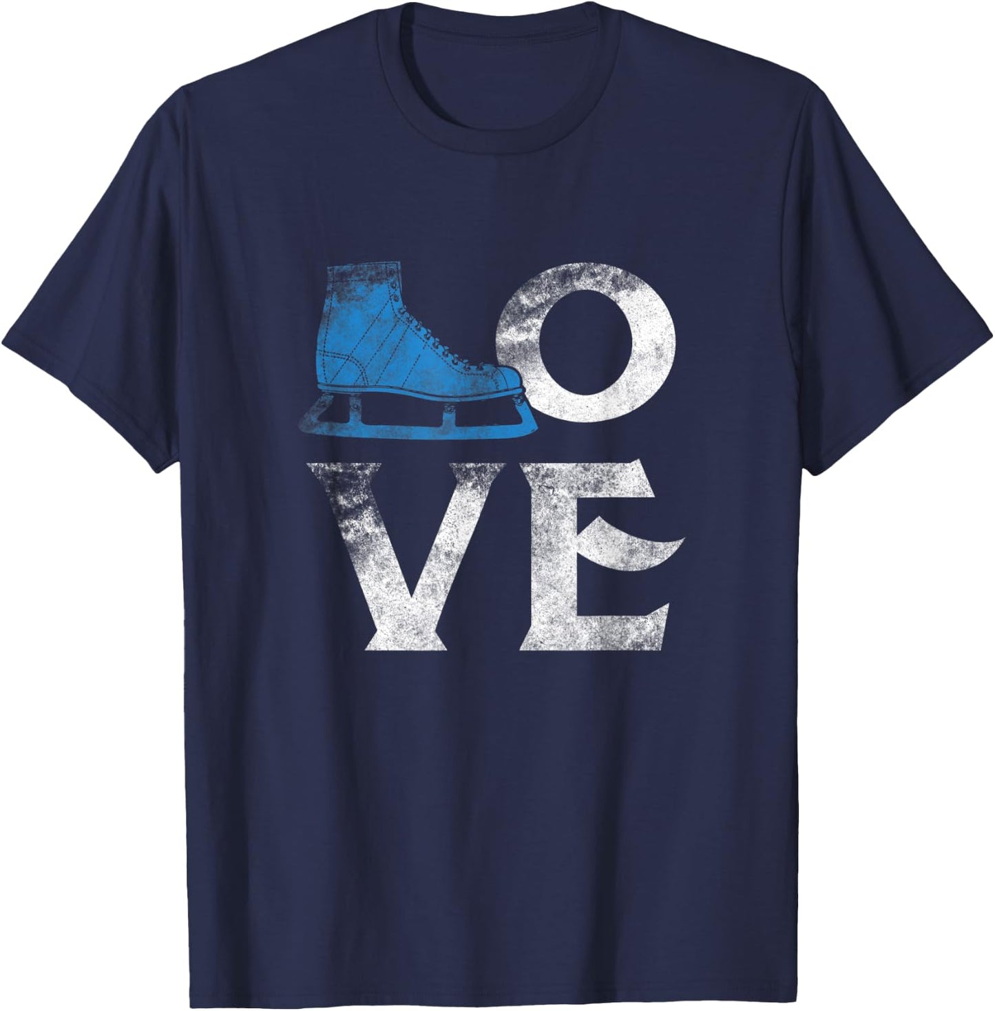 Love Figure Ice Skating Sport T Shirt Skate Lover Rink T-Shirt - T-Shirt | Navy