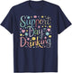 Support Day Drinking Vintage Retro Alcohol Pastel Vacation T-Shirt - T-Shirt | Navy