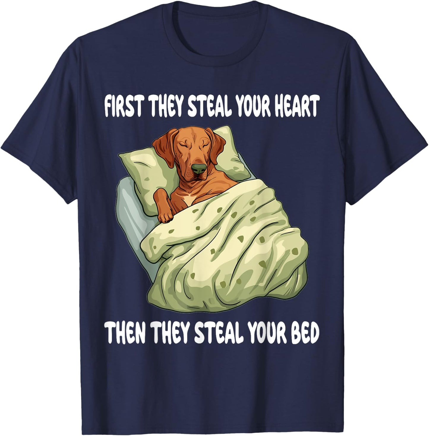 Rhodesian Ridgeback Sleeping Pajamas Nightgown T-Shirt - T-Shirt | Navy