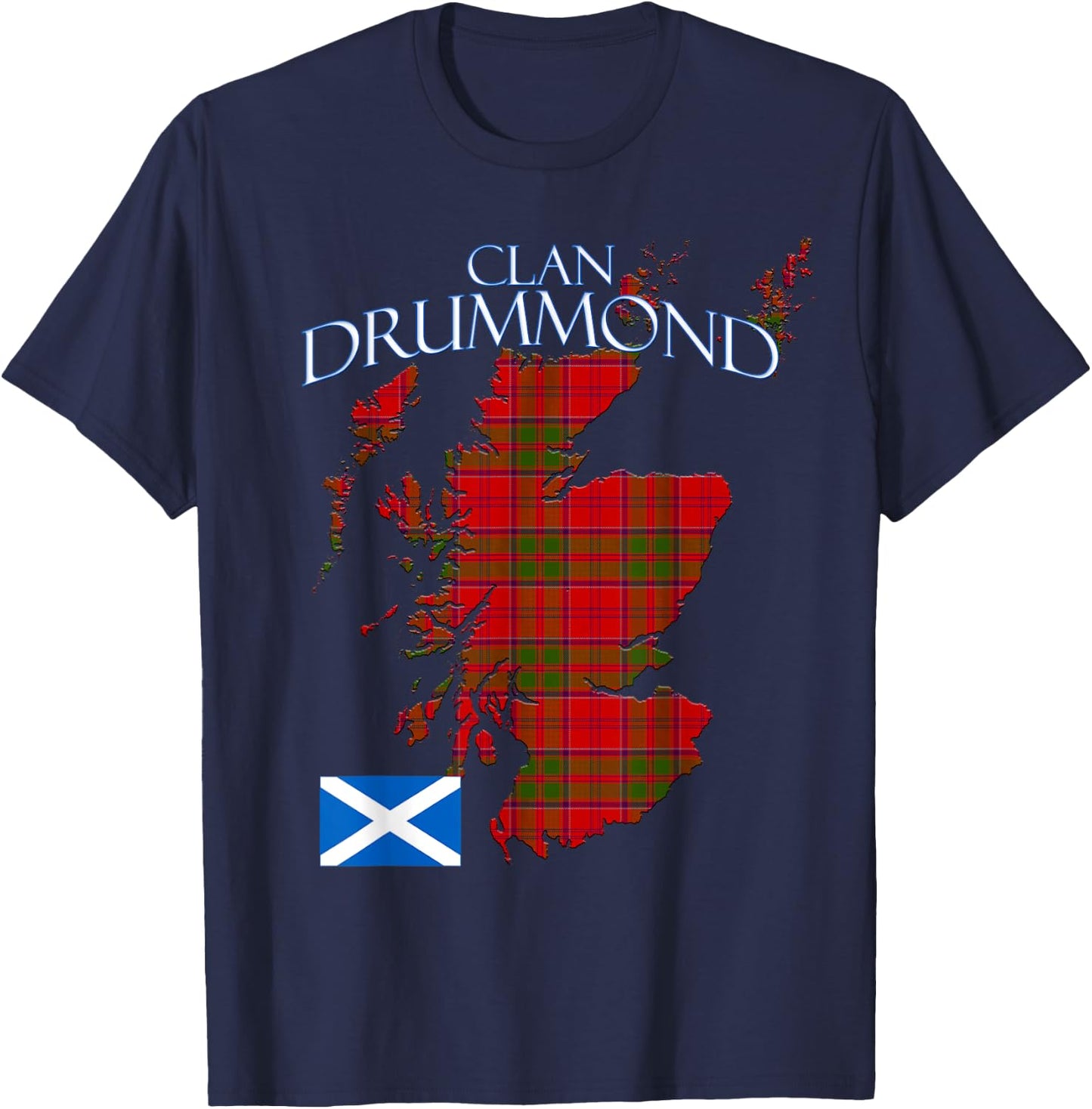 Drummond Scottish Clan Tartan Scotland T-Shirt - T-Shirt | Navy