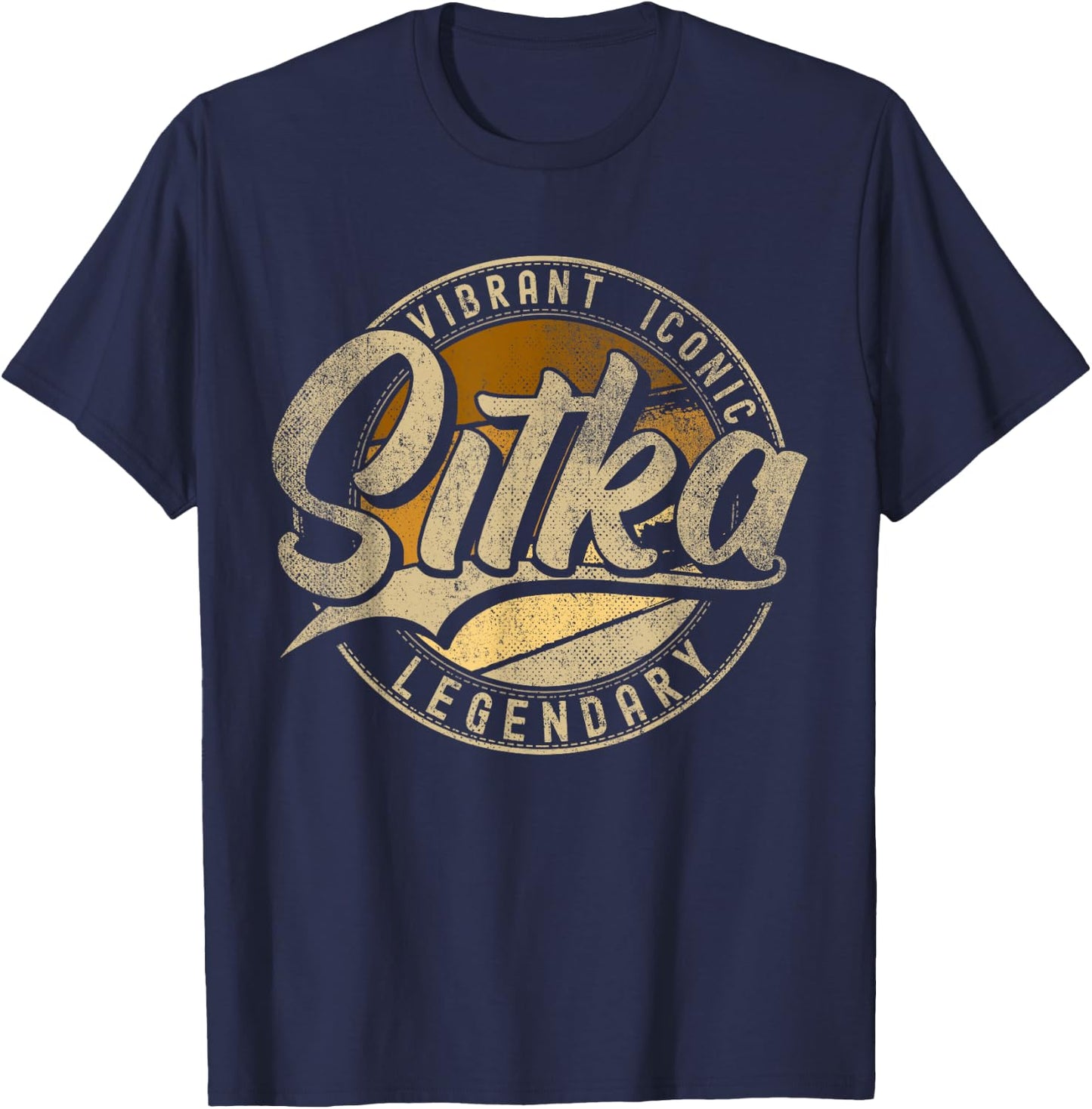 Sitka AK | Alaska | Vintage Distressed T-Shirt - T-Shirt | Navy
