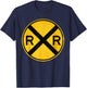 Cool Train Art Women Railroad Crossing Model Train T-Shirt - T-Shirt | Navy