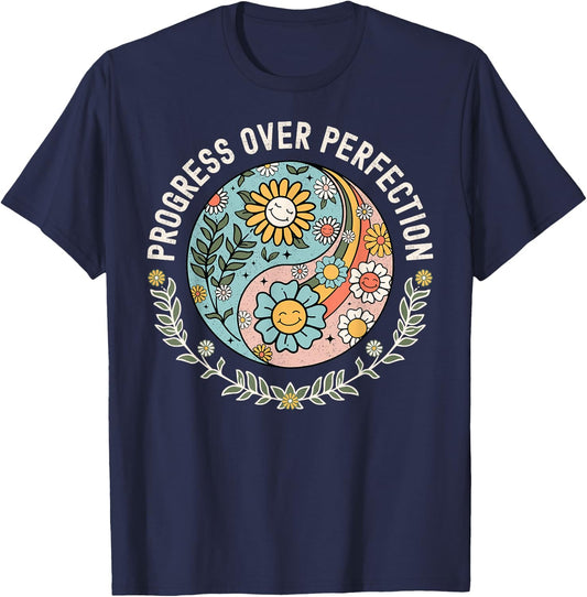Progress Over Perfection Shirt Special Ed Teacher Team SPED T-Shirt - T-Shirt | Navy