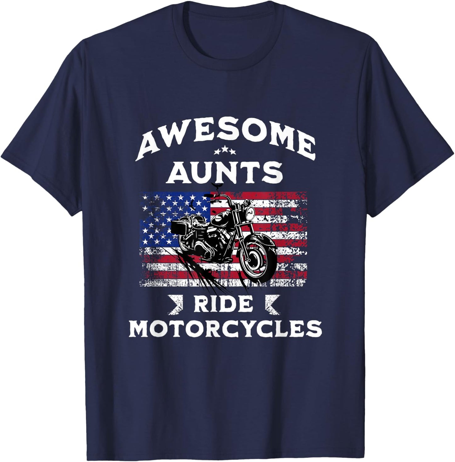 Motorcycle Auntie, Aunt Who Rides Motorcycles T-Shirt - T-Shirt | Navy