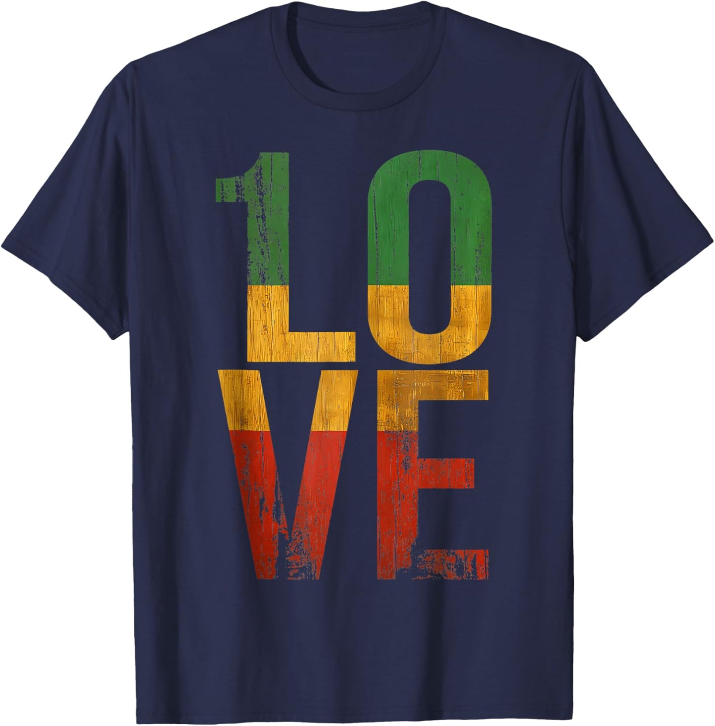 Roots Rock Reggae 1 Love T-Shirt - T-Shirt | Navy