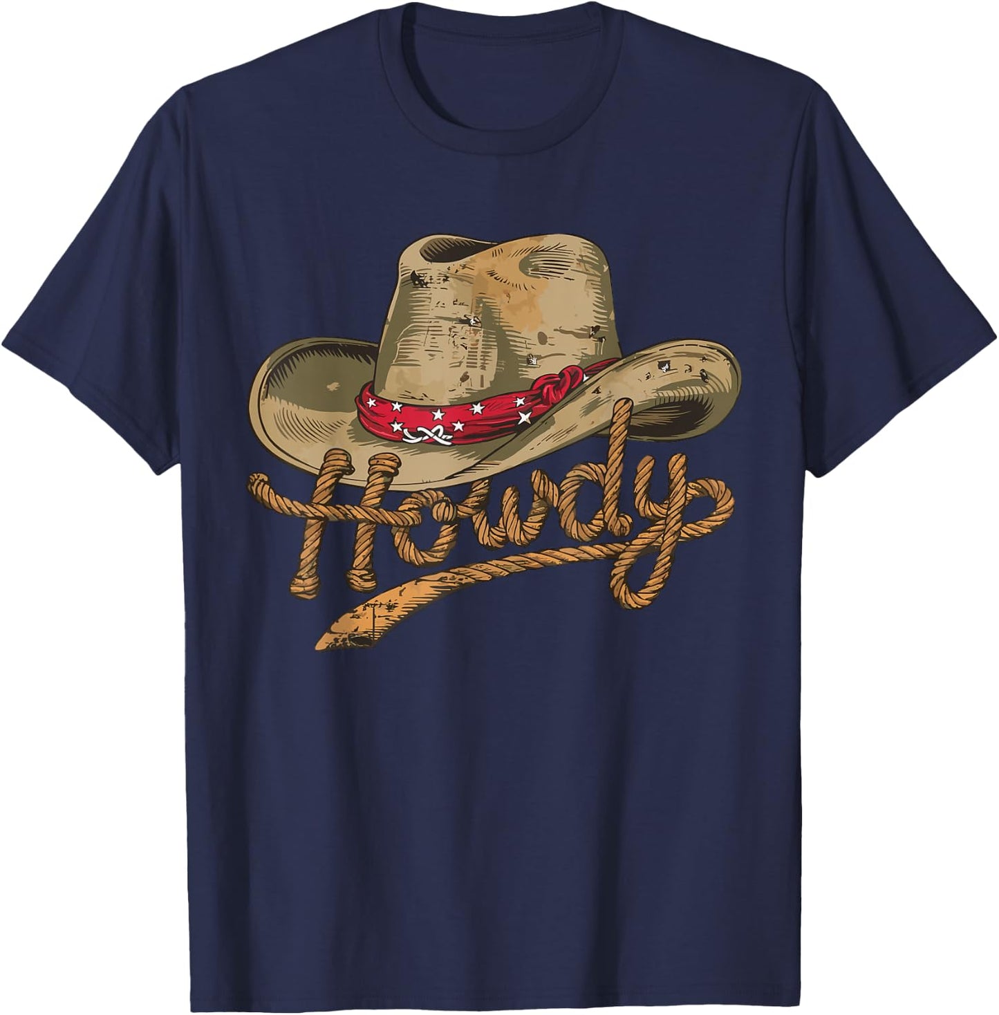 Howdy Cowboy Hat Funny Western Rodeo T-Shirt - T-Shirt | Navy