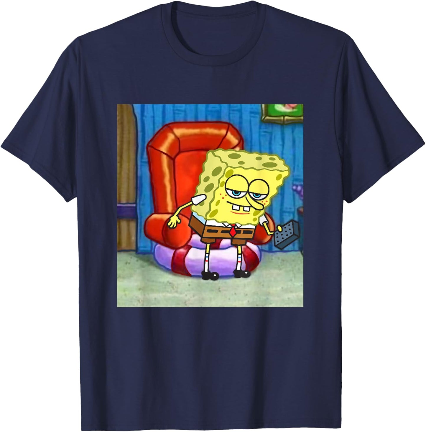 SpongeBob SquarePants Ight Imma Head Out Meme Frame T-Shirt - T-Shirt | Navy