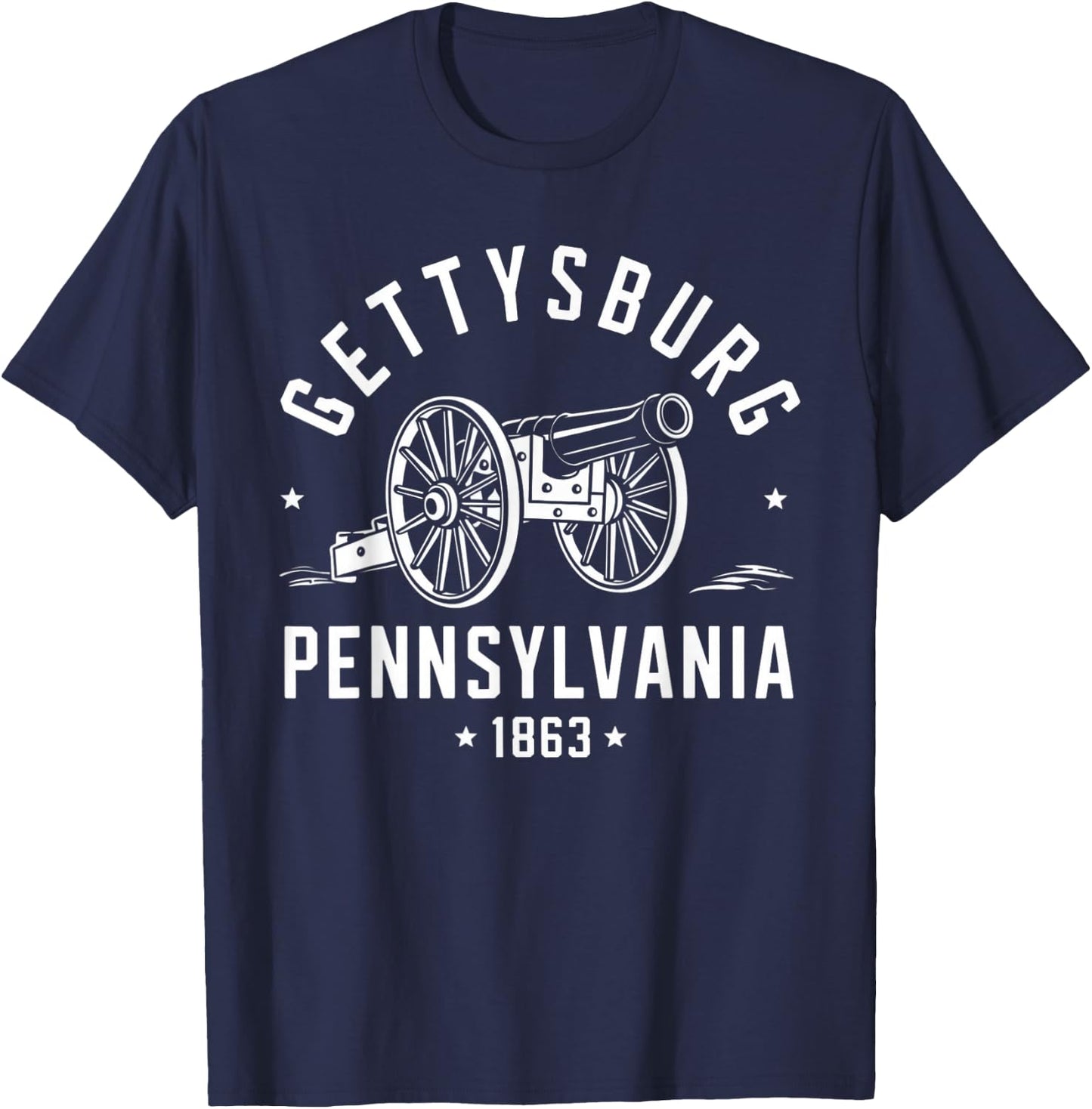Gettysburg Pennsylvania 1863 Battlefield war Civil History T-Shirt - T-Shirt | Navy