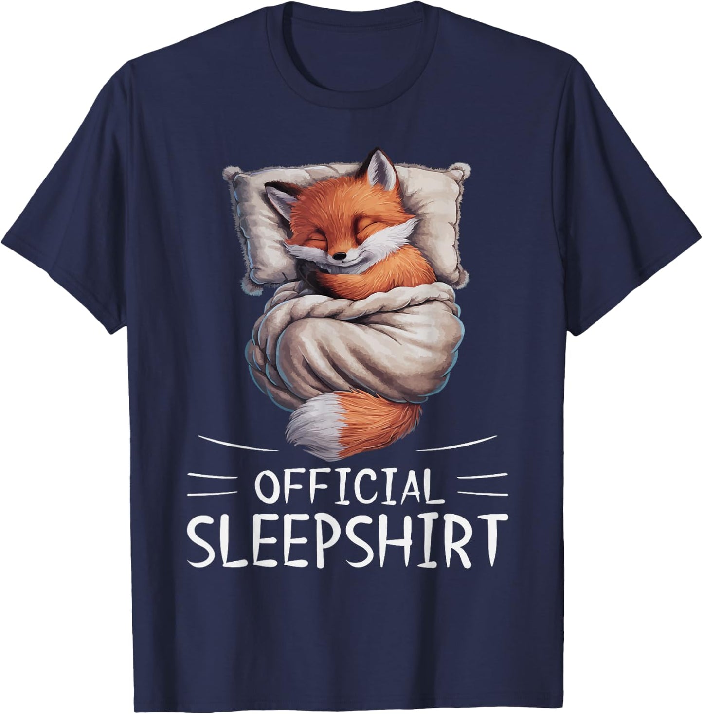 Fox Animal Official Sleepshirt Pajamas Nightgown T-Shirt - T-Shirt | Navy