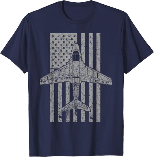 A-6 Intruder A6 Jet Airplane Vintage Flag T-Shirt - T-Shirt | Navy