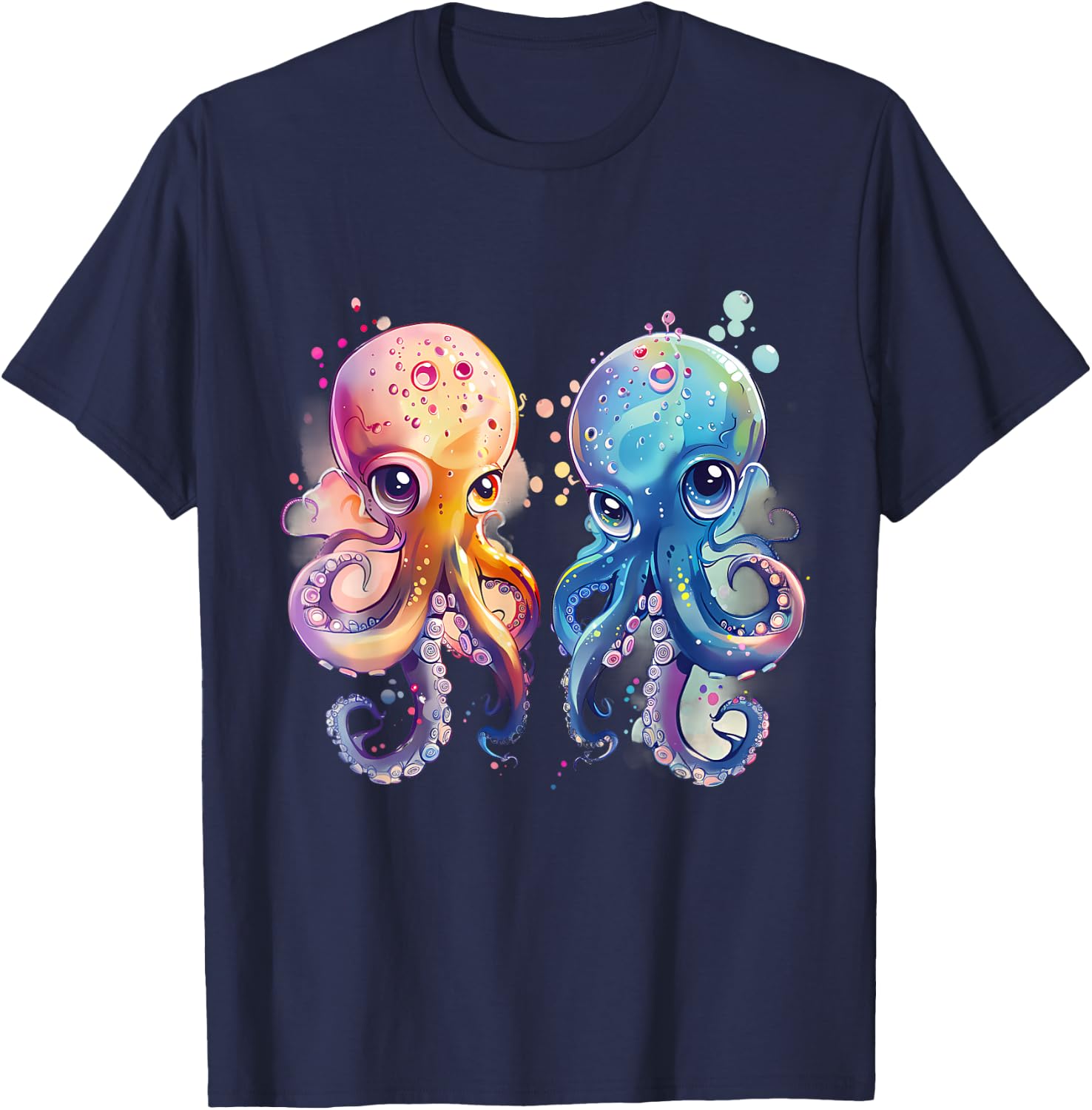 Octopus Sea Creature Artwork Sea Ocean Octopus Cthulhu T-Shirt - T-Shirt | Navy