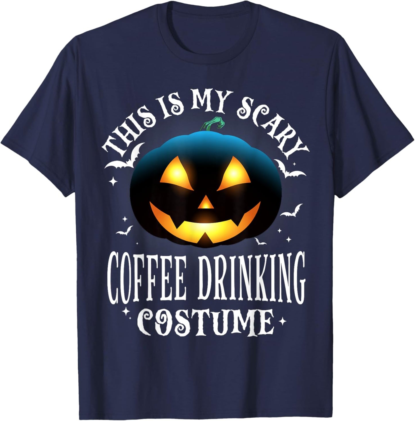 Coffee Drinking Halloween Matching Pajama Costume T-Shirt - T-Shirt | Navy