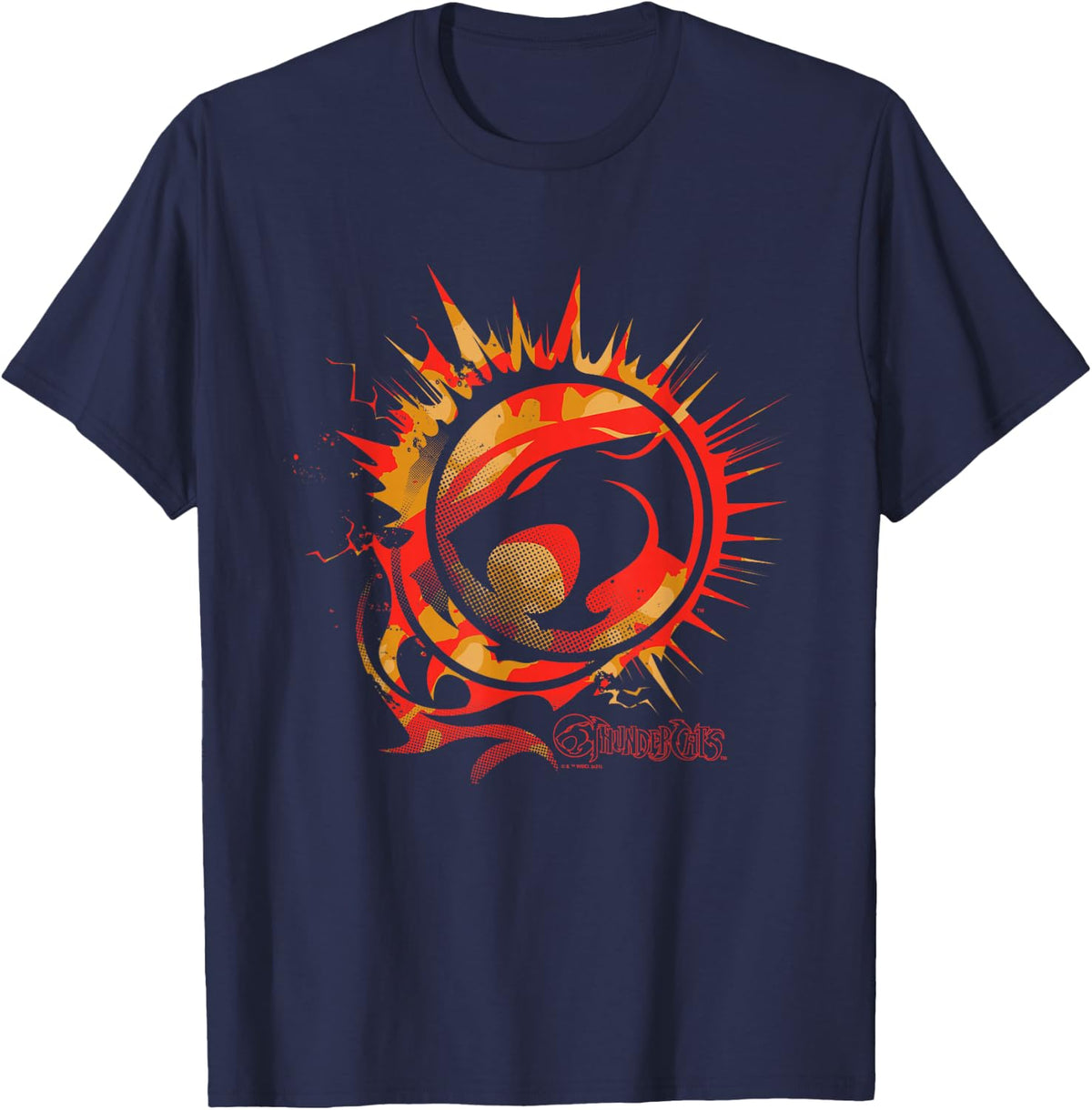 ThunderCats Logo on Fire T-Shirt - T-Shirt | Navy