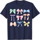 Bows Coquette Bow Coquette Aesthetic Preppy Girly Girl T-Shirt - T-Shirt | Navy