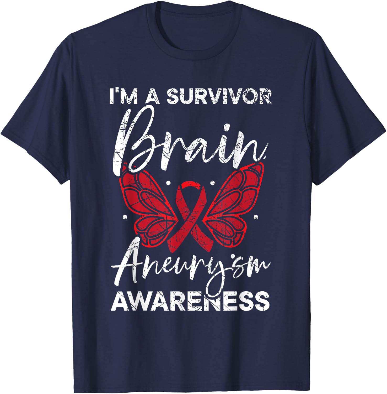 Brain Aneurysm Survivor Medical Condition Aneurysm Awareness T-Shirt - T-Shirt | Navy
