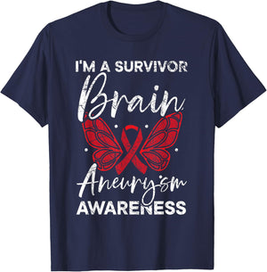Brain Aneurysm Survivor Medical Condition Aneurysm Awareness T-Shirt - T-Shirt | Navy