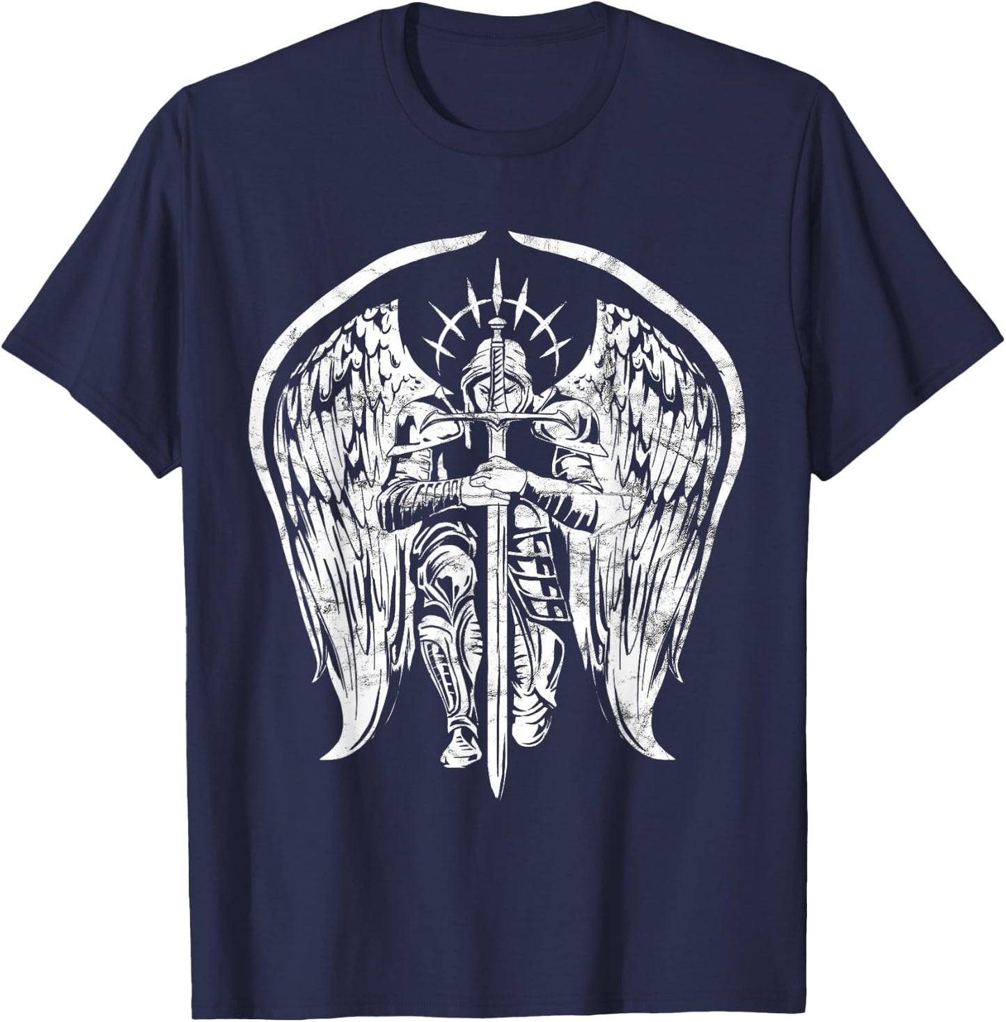 Angel Archangel Michael Warrior Gift T-Shirt - T-Shirt | Navy